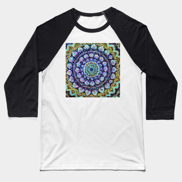 Colourful Mandala design Impressionist painting Baseball T-Shirt by Eternal Experience